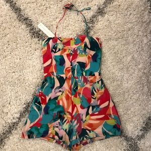 Tropical print romper 100% silk Amanda Uprichard